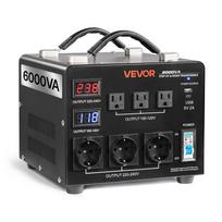 Automatinis įtampos keitiklis 6000 VA, 110V/220V, LCD, 3x JAV ir 3x ES lizdai