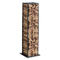 Milteliniu būdu dažytas plieninis malkų stovas, 33×32×112 cm, 45 kg talpos