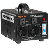 Įtampos keitiklis 1500 VA, 110 V–220 V, su JAV ir ES lizdais