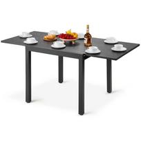 Išplečiamas lauko valgomojo stalas, 80–160 cm, aliuminis, tamsiai pilkas