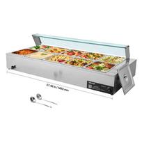 Elektrinis komercinis nerūdijančio plieno maisto šildytuvas, 1700 W, 10 indų