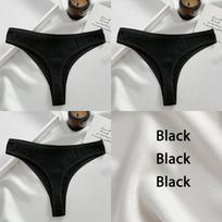 FINETOO 3 vnt./rinkinys G-string medvilniniai moteriški apatiniai kelnaitės T-string moteriški apatiniai drabužiai Seksualios kelnaitės Kelnaitės Mergaitės Intymūs drabužiai T-string S-XL S gray