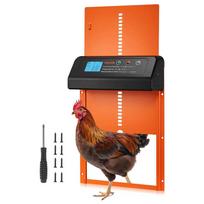 Automatinės vištidės durys su laikmačiu, aliuminis, oranžinės spalvos