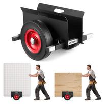Plokščių vežimėlis 453,6 kg, reguliuojamas spaustukas, juodas, guminiai ratukai
