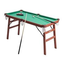 Sulankstomas biliardo stalas 140 cm su priedais, rudas