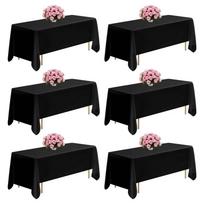 Juoda poliesterio staltiesė stačiakampiams stalams, 70x120 colių, 6 vnt.