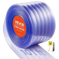 Skaidrios PVC durų juostos, 30,8 m x 30,5 cm, briaunuotos