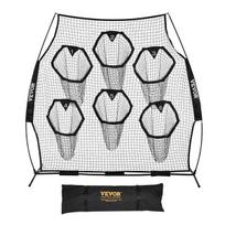 Futbolo treniruoklio metimo tinklas 2438x2438 mm su 6 taikinių kišenėmis