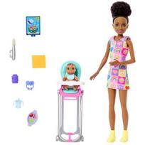 Prekė su pažeista pakuote. Lėlė su priedais Mattel Barbie Skipper Babysitters Inc HTK34, 29 cm, įvairių spalvų