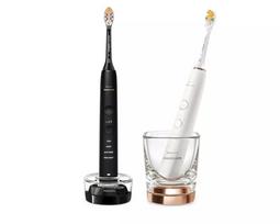 Prekė su pažeista pakuote. Elektrinis dantų šepetėlis, rinkinys Philips Sonicare DiamondClean 9000, aukso sp./juoda sp.