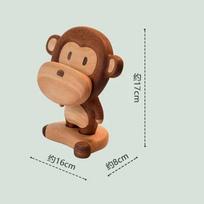 Solid Wood Creative Monkey Mobile Phone Stand Cute Mobile Phone Base Desktop Decoration Decoration Birthday Gift Glasses Stand brown
