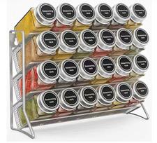 Kitchen Spice Rack 4 Tier Spice Organizer Carbon Steel Wall Shelf without Spice Jars for Cabinet Kitchen Pantry Organizer Shelf sidabras