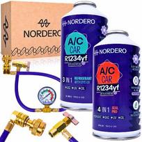 Air conditioning refill kit for cars r1234yf gas + nordero sealant