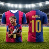 Lamine Yamal gerbėjų leidimo commemorative futbolo marškinėliai vaikams Greitai džiūstantys prakaitą sugeriantys futbolo marškinėliai sportui ir lauko veiklai S red
