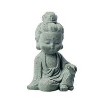 Sandstone Buddha Tea Pet Mini Little Monk Figurine Aquarium Buddha Statues  Car Dashboard 2 gray