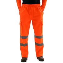 Men's Reflective Strip Sanitation Worker Uniform Casual Sports Trousers M oranžinė