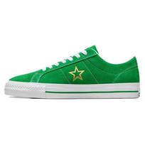 Converse One Star Pro Comfortable Non-Slip and Abrasion Resistant Low-Top Board Shoes Unisex Green Gold 37.5