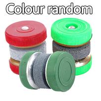 Round Sharpener Kitchen Knife Sharpener with Grindstone for Comfortable Grip Dual Slot for Scissors and Knives Random Colour Colour random green