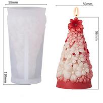 3D Christmas Tree Candle Silicone Mold DIY Christmas Party Decoration Aromatherapy Plaster Making Moulds Home Ornament Gifts white