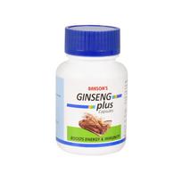 Bakson's Ginseng Plus Capsules For Energy Focus Memory Support Stress Relief 30 Count Daily Wellness Supplement blue