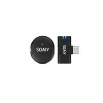 soaiy Microphone, Wireless Clip-On Mic, Outdoor Video Vlog, Portable Professional Noise Reduction, No Case, Type-C Port juoda
