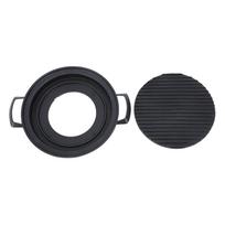 Japanese Mini Hibachi Grill Aluminum Alloy Japanese Style Barbecue Grill Tabletop Small Portable Charcoal Grill Small Circle black