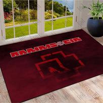 Rammstein Rock Band Logo Print Area Rug Dark Red Background Metal Music Non Slip Living Room Bedroom Gaming Floor Mat Rock Fan Home Decor Rug 40x60cm( 15x23in ) yellow