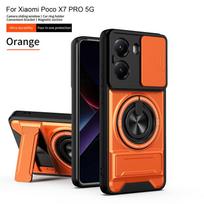 Funda For Xiaomi Poco X7 Pro 5G Case Armor Slide Lens Protector Ring Stand Back Cover For Pocco Poko Little X7Pro PocoX7pro Capa Poco x7 pro