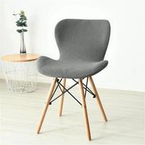 Polar Fleece Fabric Butterfly Chair Covers Stretch Spandex Curved Dining Chair Cover Kitchen el Chairs Slipcovers Solid Color gray