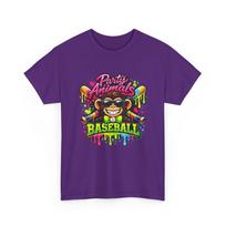 Baseball Monkey Shirt, Party Animals Baseball Ice Cream Drip T-Shirt S įvairiaspalvis