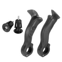 Nylon Bicycles Handlebar Grips Bicycles Extension Handlebar Thumb Grip with End Plug Mountain Bike Deputy Handle 1 gray