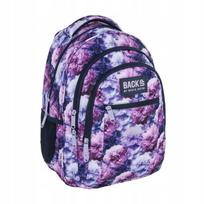 Mokyklinė kuprinė BACKUP, violetinė su gėlėmis, 26 l