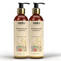 Vedix Dhavath Šampūnas nuo plaukų slinkimo normaliems-riebiems plaukams | Ajurvedinis šampūnas vyrams ir moterims | Rinkinys | 200 ml*2 beige