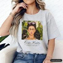 Frida Kahlo T-Shirt MoMA 1991 Exhibition Graphic Tops Mexican Art Casual Tee Trend Classics Ropa Mujer Clothes for Women XS