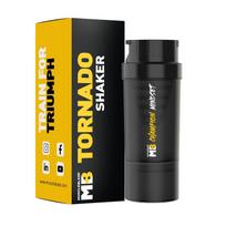 MuscleBlaze Tornado Gym Shaker (Black, 500ml) | Sipper Bottle with Extra Compartment | Leakproof, BPA Free Protein Shaker| Plastic yellow