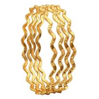 1 Gram Gold Plated Thin Size Daily Wearable Bangles for Women - Set of 4 2.8 auksas