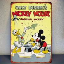 1 vnt. Disney Mikės Pūkuotuko ir Donaldo Anties Magų skardinis ženklas, Vintažinis geležies sienos menas Barui, Kavinei ar Pramogų kambario dekoravimui 20x30cm（7.8x11.8inch） yellow
