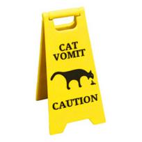 Vemiantis katinas ženklas Stovintis šuo vėmimas Atsargiai ženklas Vemiantis katinas ar šuo Juodas siluetas ženklas vonios dekorui Šmaikštus dovanėlė Cat yellow