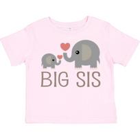Inktastic Big Sis Elephant Toddler kids boys T-Shirt Kids Sister Siblings Cute Girls For 150 gray