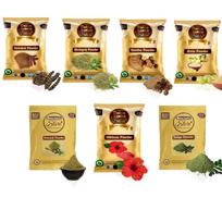 Online Quality Store Reetha (50g) + Amla (50g) + Shikakai (50g) + Bhringraj (50g) + Hibiscus (50g) + Mehandi (50g) + Free Indigo (50g) Powder For Ha beige