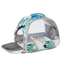 Parrot Carrier Bag Bird Backpack with Perch for Birds Cage Portable Side Window Foldable Budgie Parakeet Samll Pet Travel Cage mėlyna
