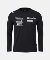DESCENTE Vyriški Šveicarijos slidinėjimo rinktinės grafinis ilgomis rankovėmis marškinėlis juodas Sr421Stlo1 Wht0/120 black