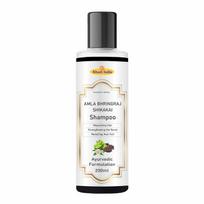 Khadi Amla Bhringraj Shikakai Shampoo - 100% Natural Ayurvedic Cleanser for Strong, Healthy Hair - Sulfate-Free, Paraben-Free - Reduces Hair Fall & white