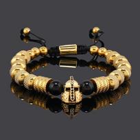 Luxury Stainless Steel Beads Spartan Warrior Helmet Man Bracelet Jewelry Valentine's Day For Women auksas