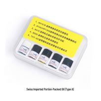 Swiss Watch Repair Oil Kit: 5-Piece Möbius Oil with Dividers yellow