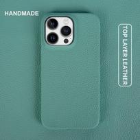 Luxury Cowhide Genuine Leather Case For iphone 14 Pro 15pro Max 11 12 13 XR XSMAX 7 8 SE2020 Cases Phone Cover Fundas Carcasa genuine leather&For iPhone 16 rožinė