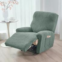 4pcs Jacquard Split Recliner Sofa Covers Elastic Relax Armchair Cover Non-Slip Washable Single Sofa Slipcovers for Living Room gray
