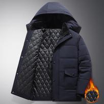 Žieminė striukė Vyriška Šilta Parkas Su gobtuvu Kailis Fleece Vyriškos striukės Outwear M