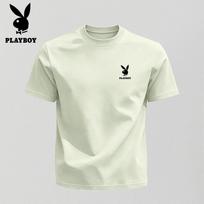 PLAYBOY Vyriški 2026 m. Vasariniai Grynos Medvilnės Laisvo Kirpimo Trumpomis Rankovėmis Marškinėliai 3XL beige