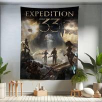 Game Clair O-Obscur E-Expedition 33 DIY Wall Tapestry Hanging Tarot Hippie Wall Rugs Dorm INS Home Decor 100X70CM gray